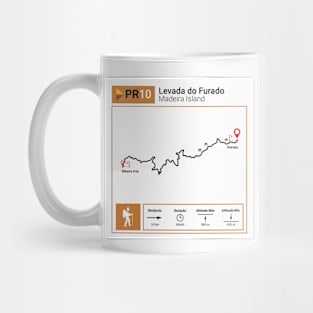 Madeira Island PR10 LEVADA DO FURADO trail map Mug